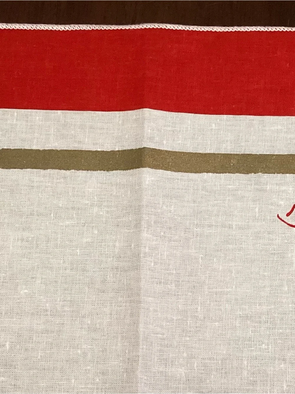 German Holiday Antique  Red and White Dinner Napkins (12)
